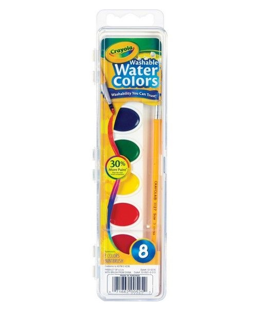 Crayola Washable WC Pans With Plastic Handled Brush