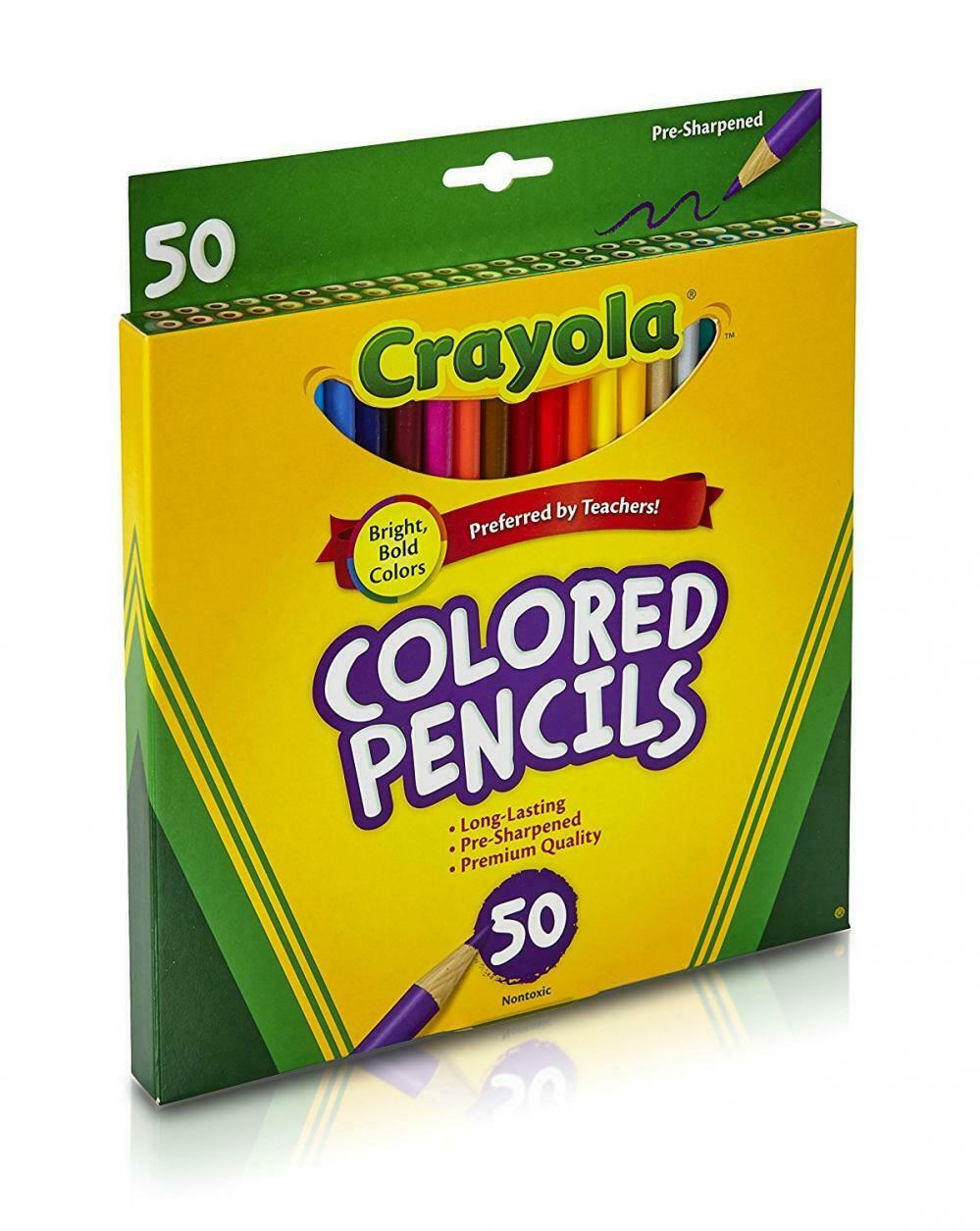 Crayola Colored Pencils, Assorted Colors, 50 Count Pencils