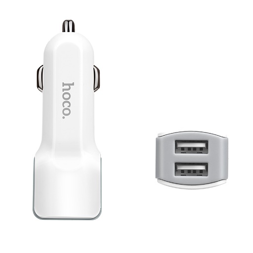 Hoco Z23 Grand Style Dual- Port Car Charger -  White
