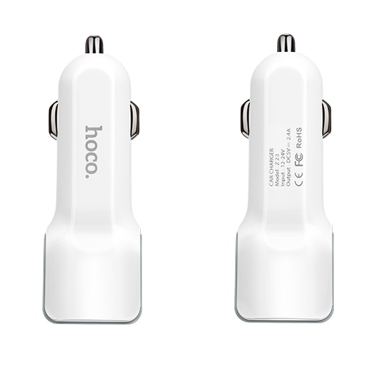 Hoco Z23 Grand Style Dual- Port Car Charger -  White