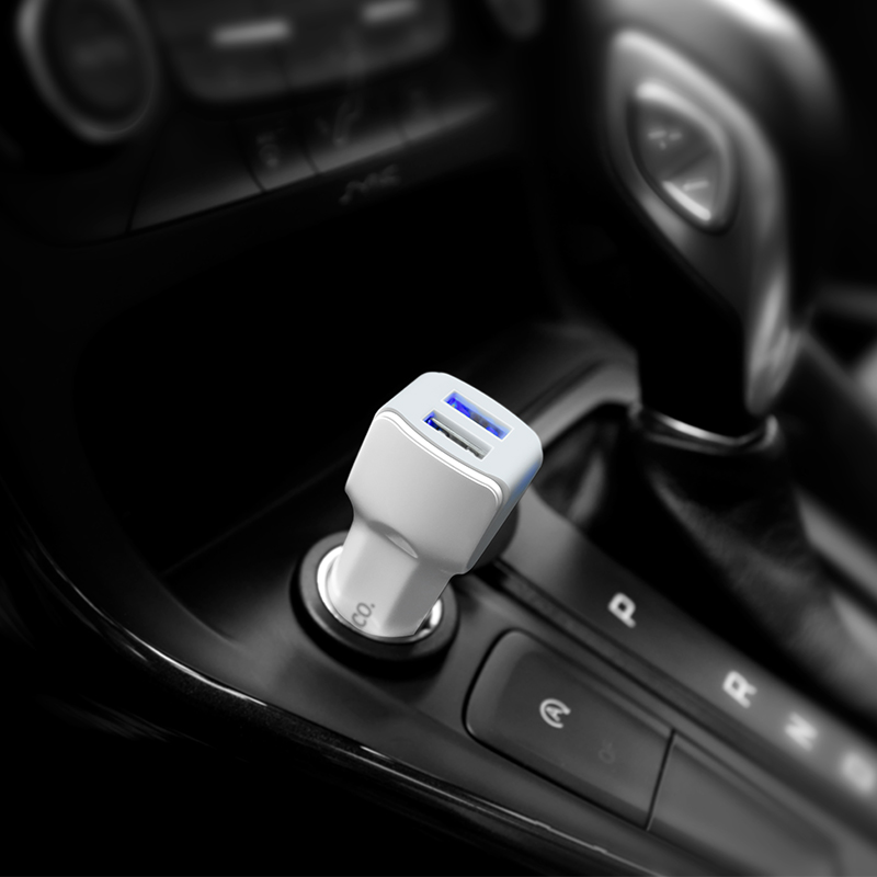 Hoco Z23 Grand Style Dual- Port Car Charger -  White