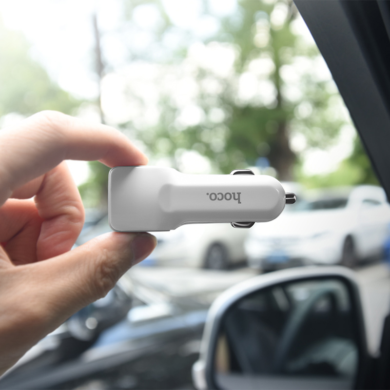 Hoco Z23 Grand Style Dual- Port Car Charger -  White