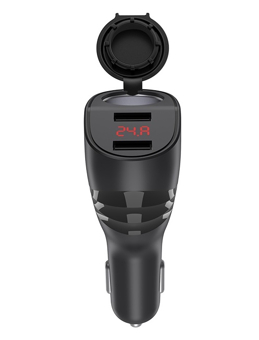 Hoco Z34 Thunder Power Car Charger Dual USB Output 3.1 Amp &ndash; Black