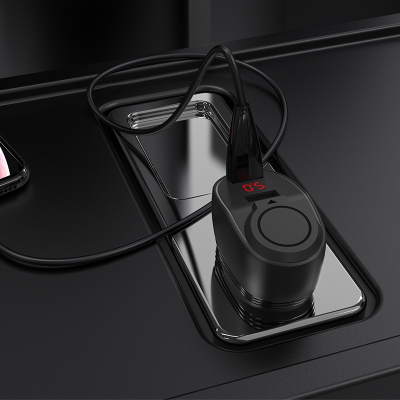 Hoco Z34 Thunder Power Car Charger Dual USB Output 3.1 Amp &ndash; Black