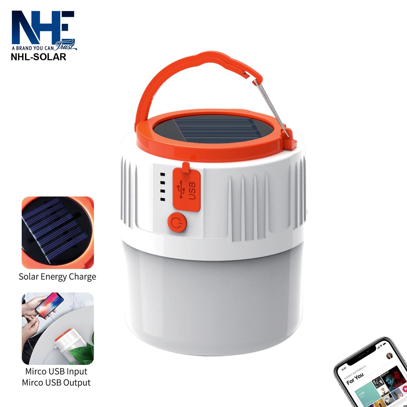 NHE Solar Emergency Charging Lamp NHL-S