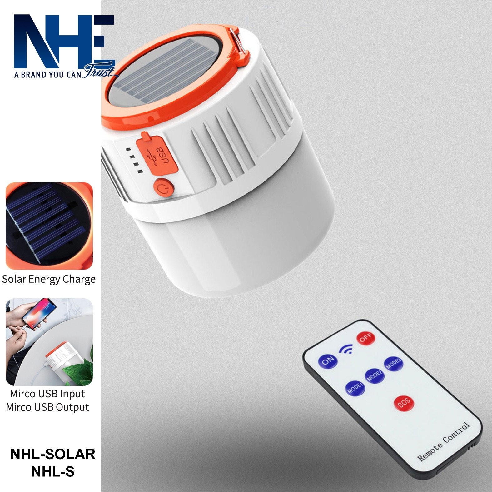 NHE Solar Emergency Charging Lamp NHL-S