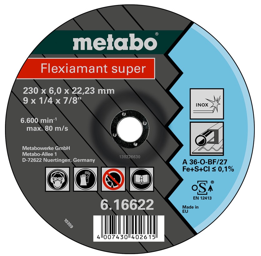 Metabo SS Cutting Disc 180X6X22 MM