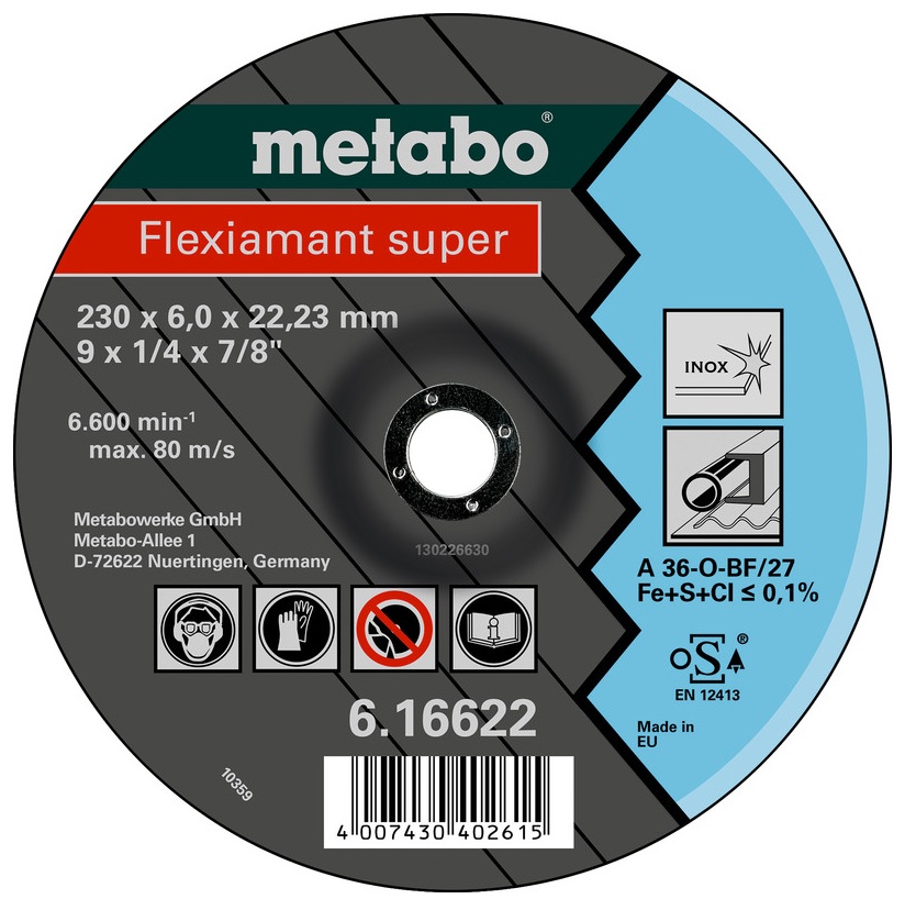 Metabo SS Cutting Disc 100X6X16 MM
