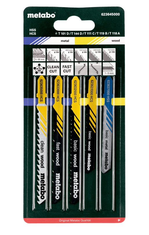 Metabo  Assort Jigsaw Blade (5pcs/set)