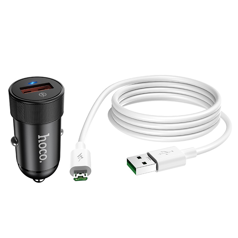 Hoco Car Charger Z32A Flash Power Set With Cable