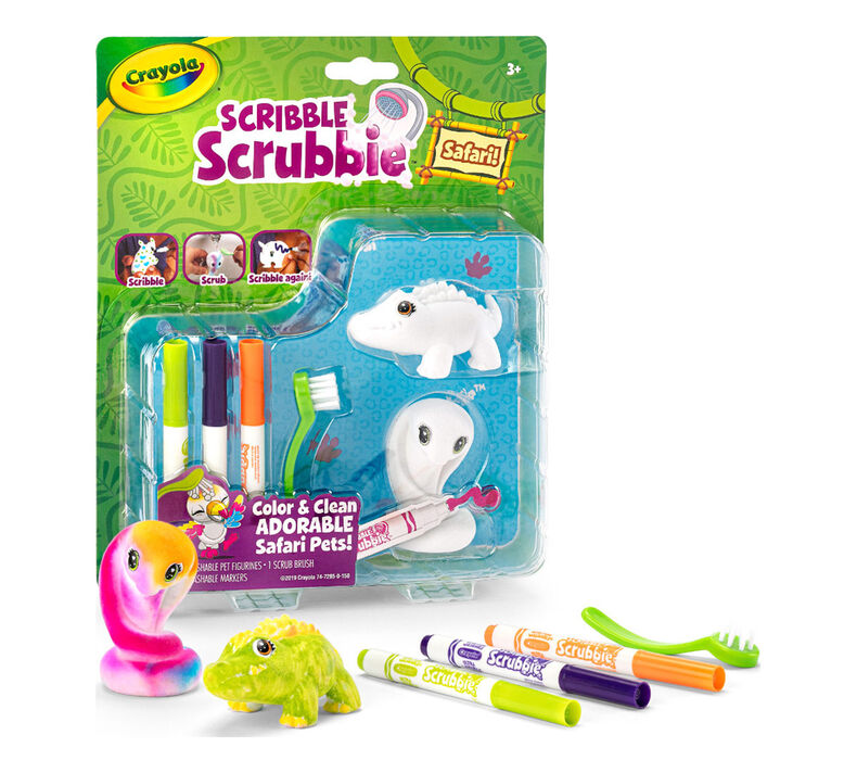 Crayola Scribble Scrubbie Safari Animals, Croc & Cobra, 2 Count
