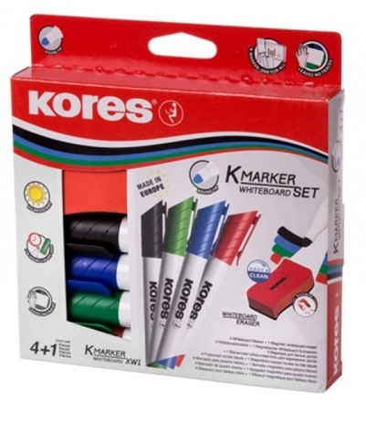 Kores Whiteboard Markers (Set/4) + Eraser