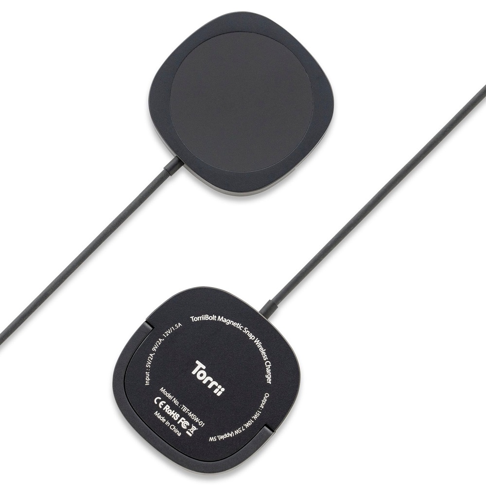 Torrii Bolt Magnetic Snap 15W Wireless Charger - Black