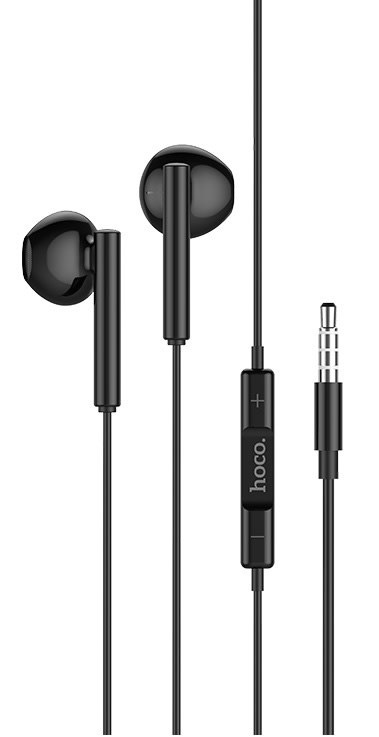 Hoco M64 Melodious Wire Control Earphones With Mic - Black