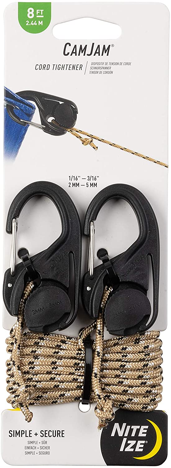 NiteIze CamJam Cord Tightener - 2 Pack with 8 ft. Rope