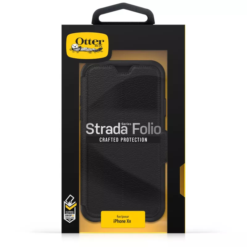 OtterBox Strada Folio Series For Apple iPhone XR, Shadow Black Case