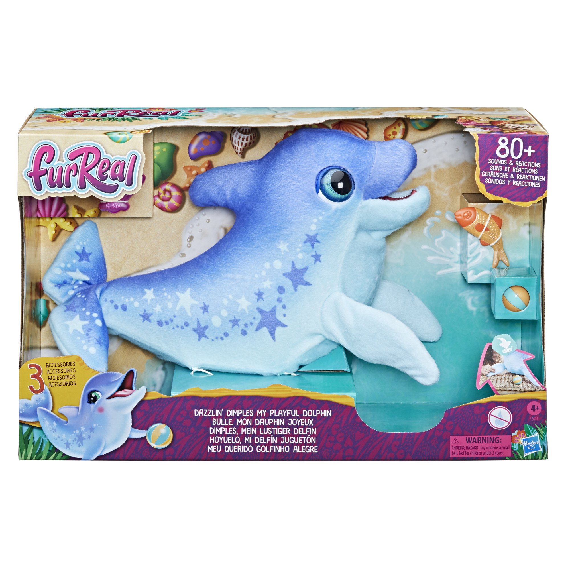 Hasbro FurReal Dazzlin' Dimples My Playful Dolphin, 80+ Sounds, Interactive Toy Electronic Pet