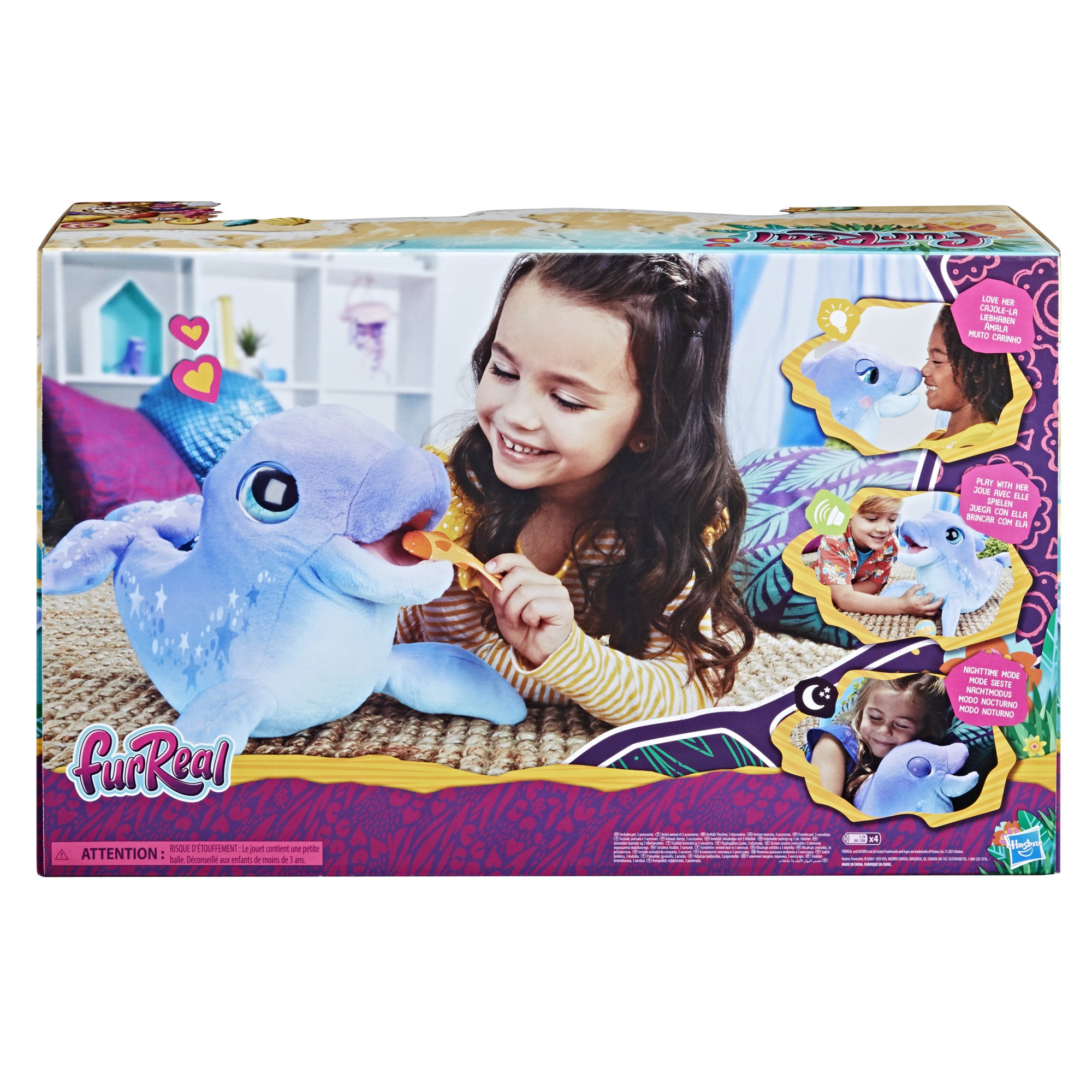 Hasbro FurReal Dazzlin' Dimples My Playful Dolphin, 80+ Sounds, Interactive Toy Electronic Pet