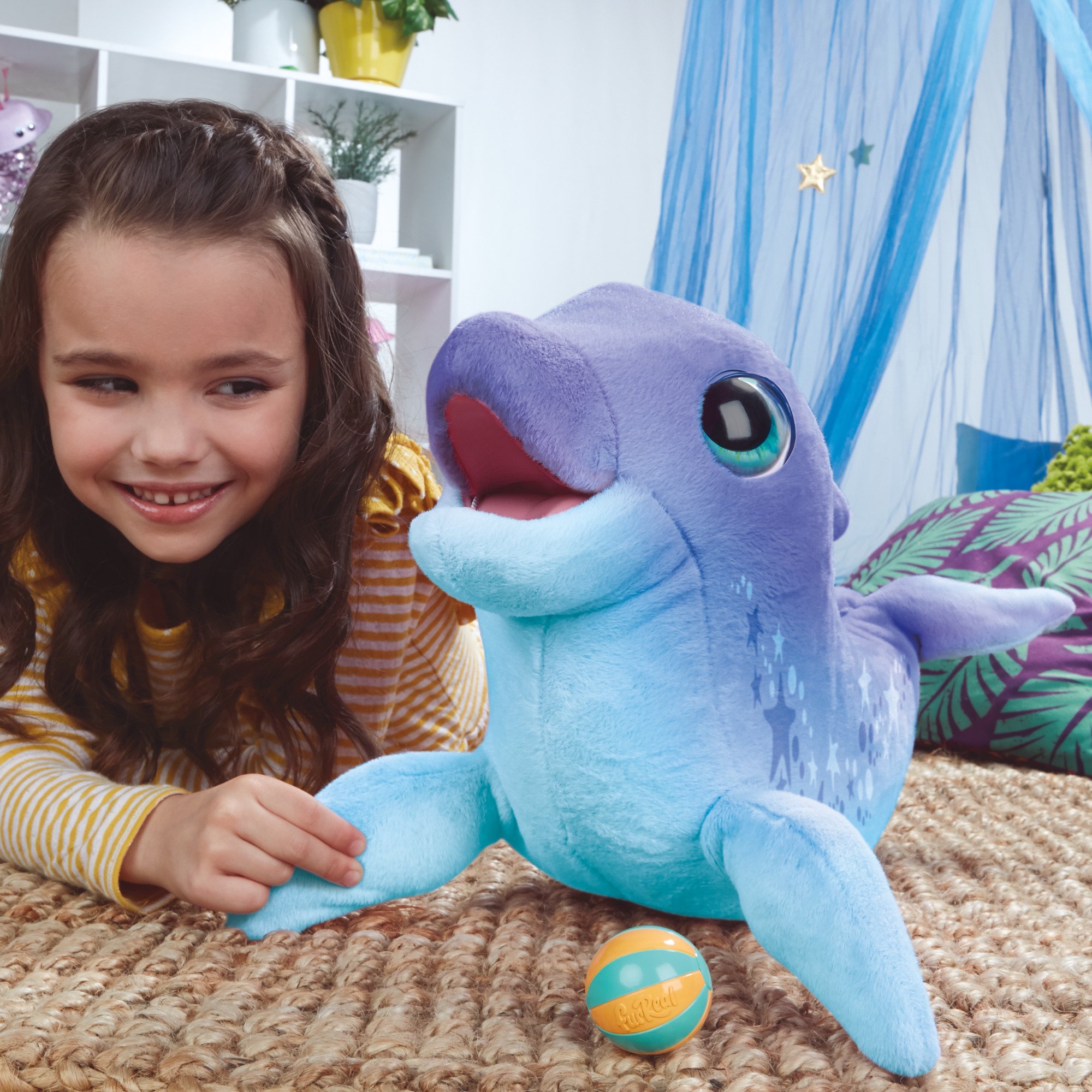 Hasbro FurReal Dazzlin' Dimples My Playful Dolphin, 80+ Sounds, Interactive Toy Electronic Pet
