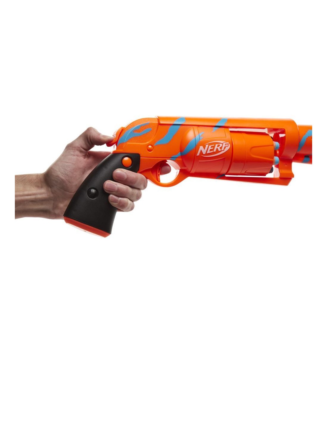 Nerf Fortnite 6-Sh Dart Blaster -- Camo Pulse Wrap, Hammer Action Priming, 6-Dart Drum, 6 Nerf Elite Darts F2678