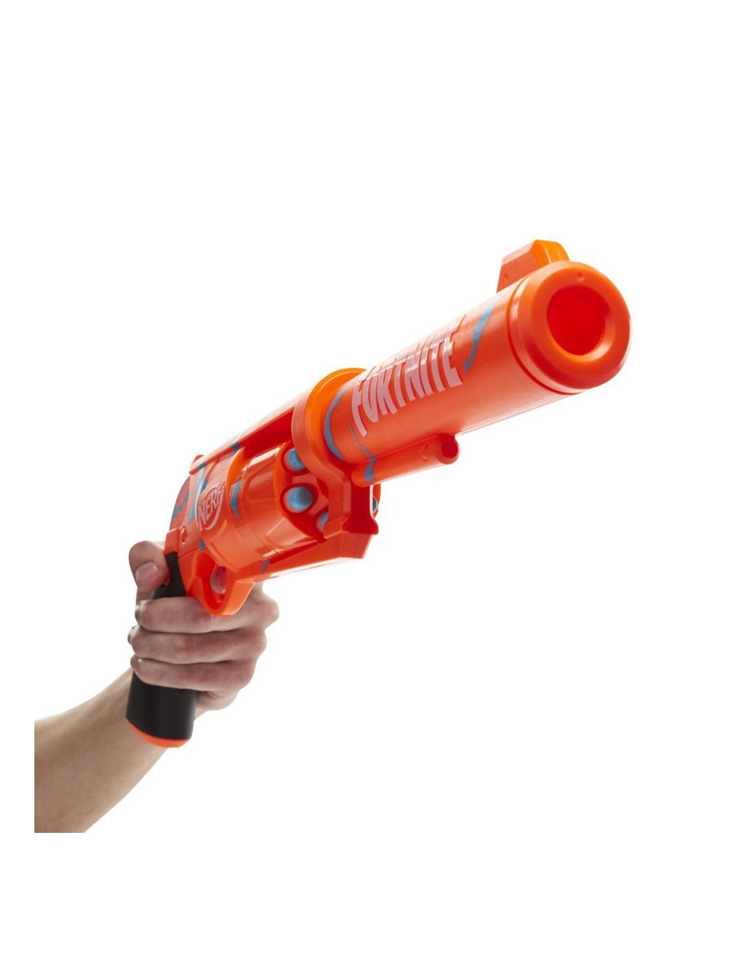 Nerf Fortnite 6-Sh Dart Blaster -- Camo Pulse Wrap, Hammer Action Priming, 6-Dart Drum, 6 Nerf Elite Darts F2678