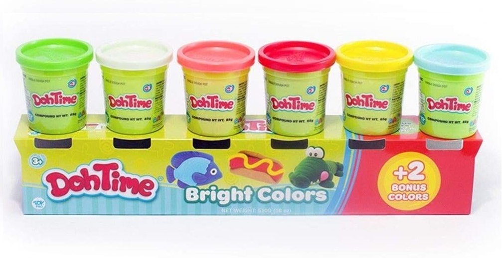 Toy Pro Doh Time Bright Colors 4+2 Pack 3 Assorted