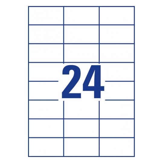 Avery Multipurpose Labels in A4 Sheet, 70mm X H 37mm, 24 Labels Per Page - Pack of 10 - White