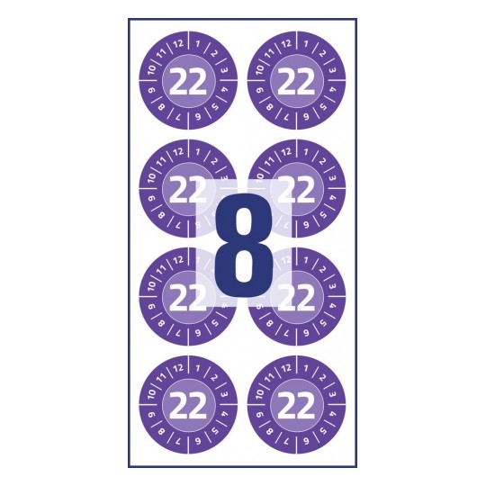 Avery Inspection Plates 2022, 80 Labels Per 10 Pages - Nopeel Inspection Plates - Purple