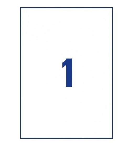 Avery Multipurpose Labels in A4 Sheet with ultragrip, 1 Label Per Page - Pack of 10 - white
