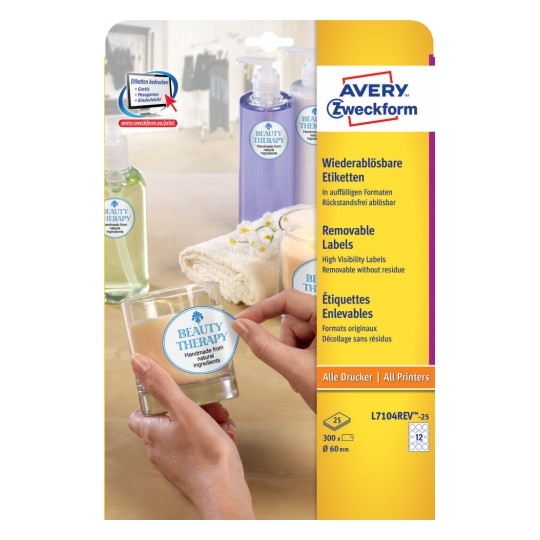 Avery Labels In Special Shape, 300 Labels - 25 Pages - L7104REV-25