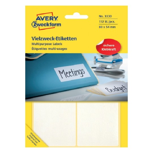 Avery Multipurpose General - Use Labels,80 x 54 (W x H mm),112 Labels - 28 Pages - white