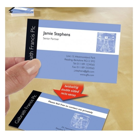 Avery Business Cards, Matt White 200 Labels - 25 Pages - C32015-25