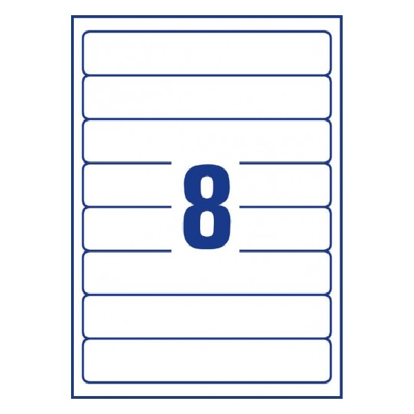 Avery Filing Labels in A4 Sheet, 34 x 192 (W x H mm), 160 + 80 Extra Labels - 30 Pages - White