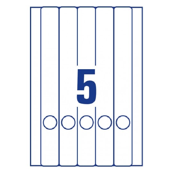 Avery Filing Labels in A4 Sheet, 38 x 297 (W x H mm), 150 Labels - 30 Pages - White