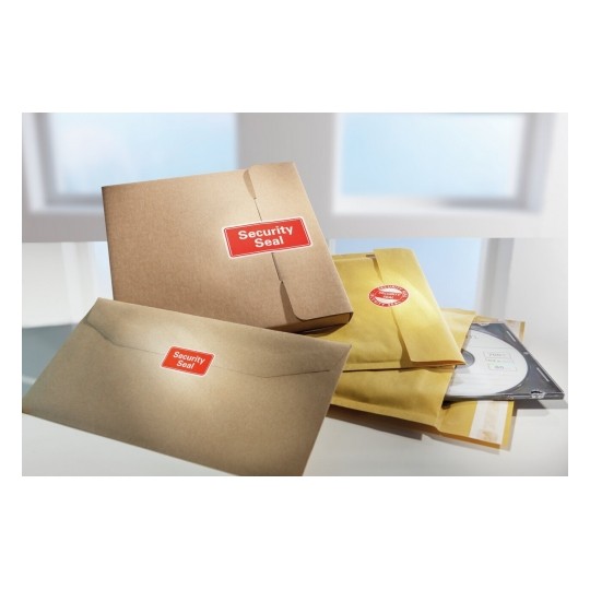 Avery Security Seals With Dispenser,38 x 20 mm, 200 Labels Per Pack - Red