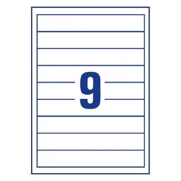 Avery Lever Arch Filing Inserts in A4 Sheet,30 x 190 (W x H mm), 225 Labels - 25 Pages