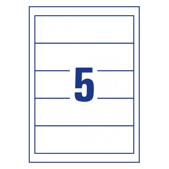 Avery Lever Arch Filing Inserts in A4 Sheet,54 x 190 mm, 125 Labels Per 25 Pages
