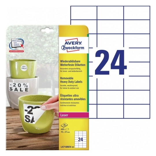Avery Heavy-duty Labels, 480 Labels - 20 Pages