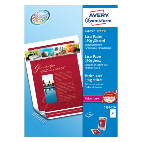 Avery  Superior color laser paper A4-150g - 200 Sheets