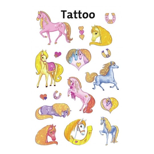 Avery Temporary Kids Tattoo, 17 Horses Tattoos Per 1 Page