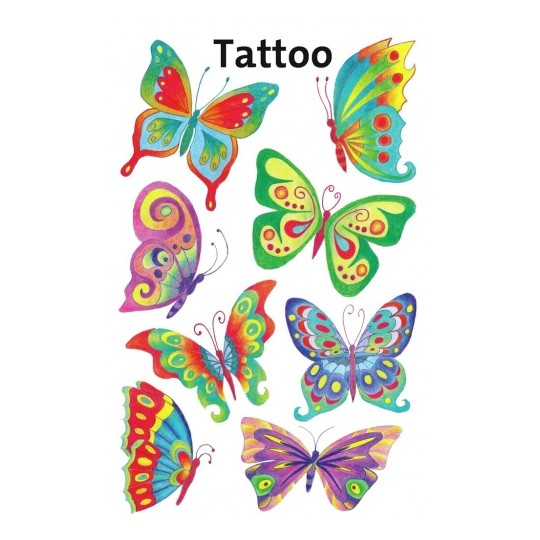 Avery Temporary Kids Tattoo, 8 Butterflies Tattoos Per 1 Page