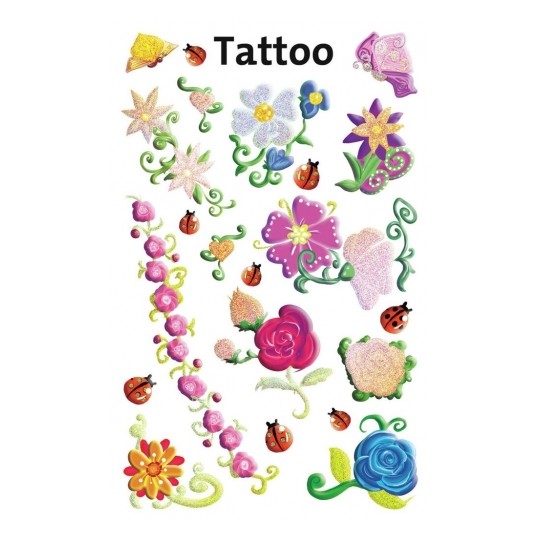 Avery Temporary Kids Tattoo, 20 Flowers Tattoos Per 1 Page