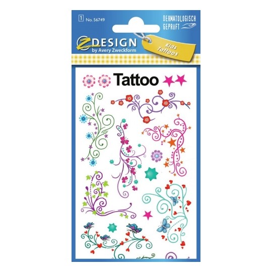 Avery Temporary Kids Tattoo, 17 Petals Tattoos Per 1 Page