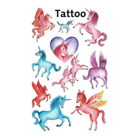 Avery Temporary Kids Tattoo, 10 Unicorns Tattoos Per 1 Page