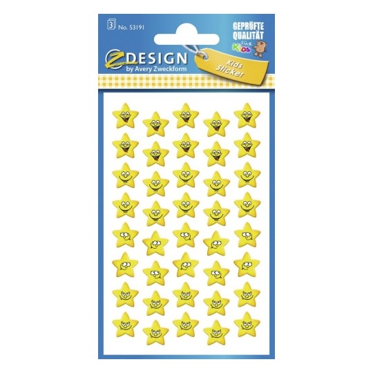 Avery Paper Stickers for Kids, Star Faces, 120 Sticker - 3 Pages