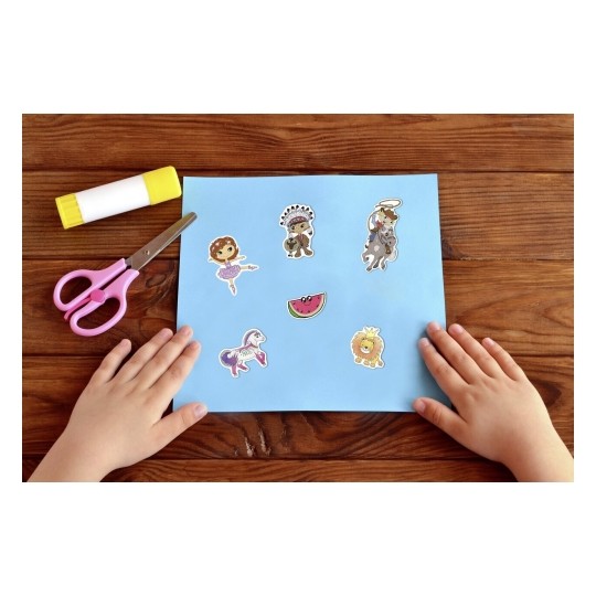 Avery Paper Stickers for Kids, Safari Babies, 12 Sticker Per 1 Page