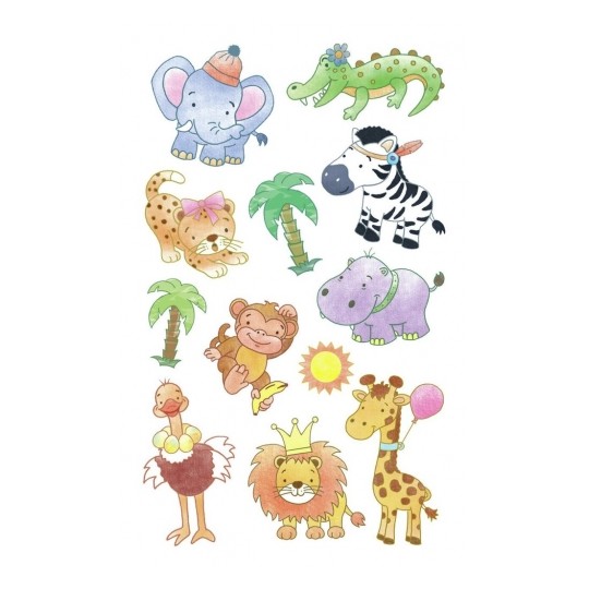 Avery Paper Stickers for Kids, Safari Babies, 12 Sticker Per 1 Page