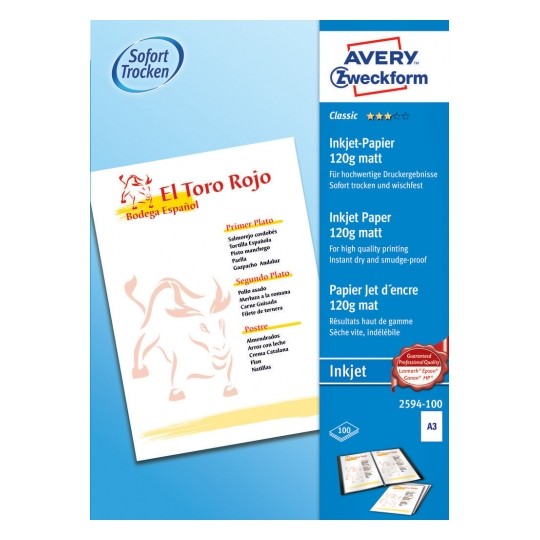Avery Classic Inkjet Paper A3 - 100 Sheets Per Pack