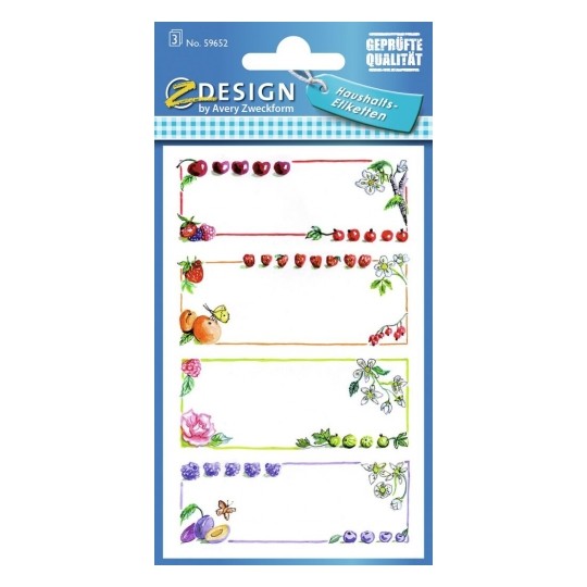 Avery Household Labels, Fruit Frame, 12 Labels - 3 Pages