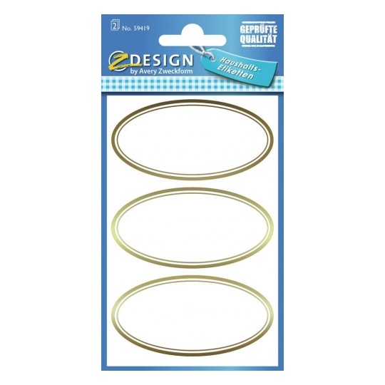 Avery Household Labels, Golden Frame, 6 Labels - 2 Pages